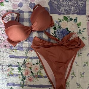 VICTORIA’S SECRET SATIN ROSE BIKINI SET